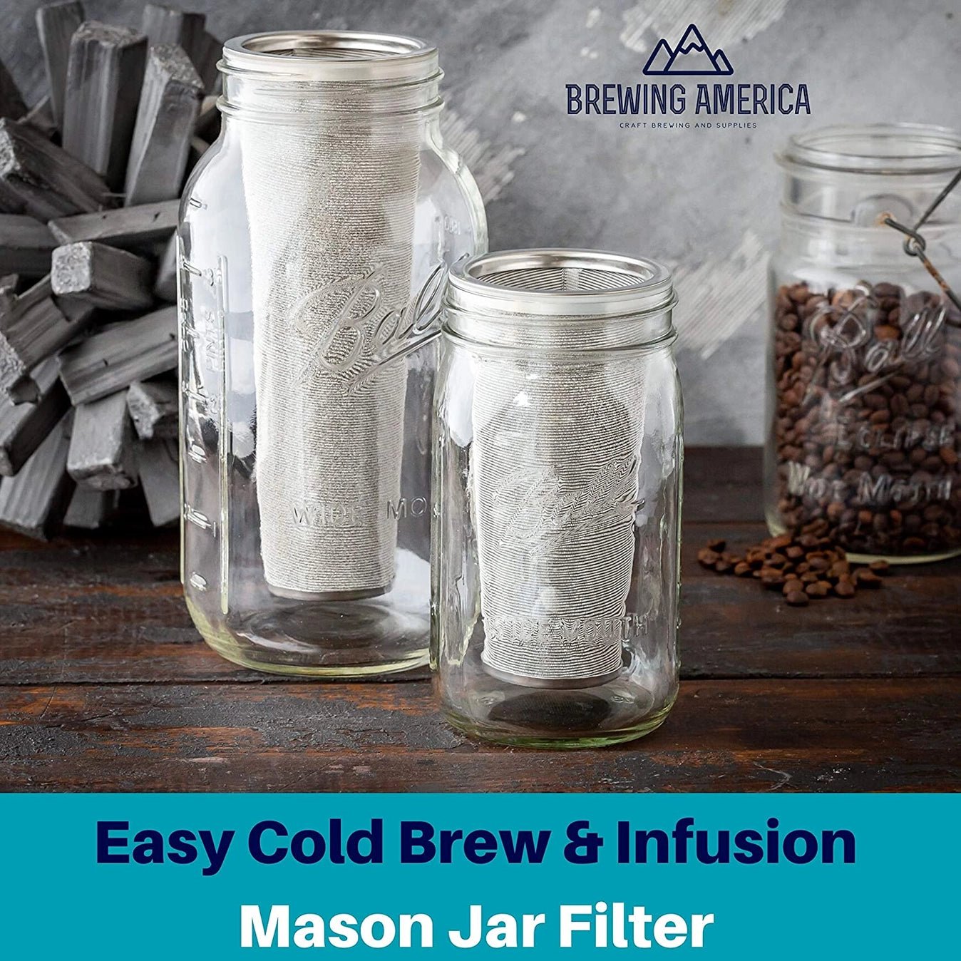 NEW! Cold Brew Filter for Mason Jar (Wide Mouth) - café la maison J.