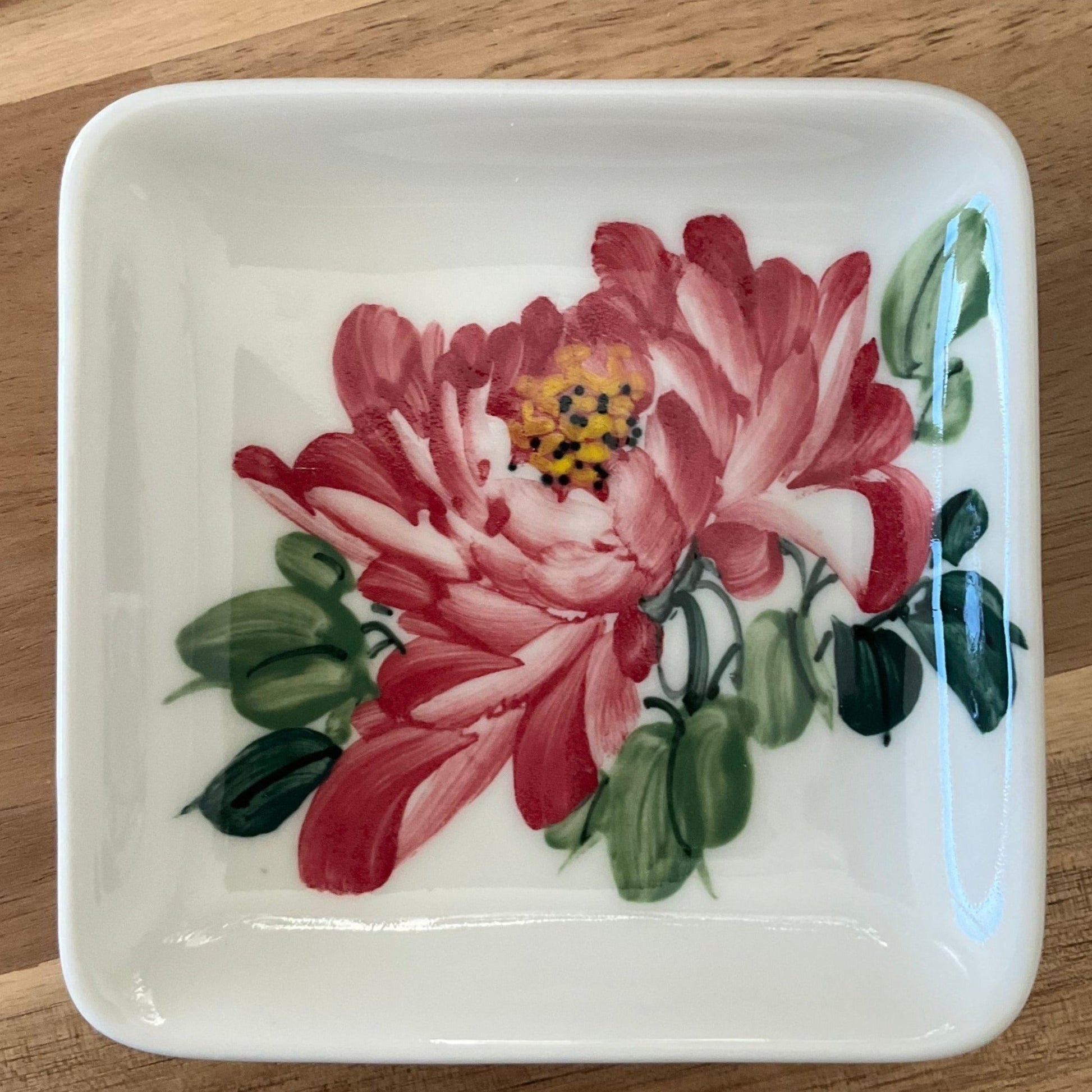 Peony latte cup with saucer - café la maison J.