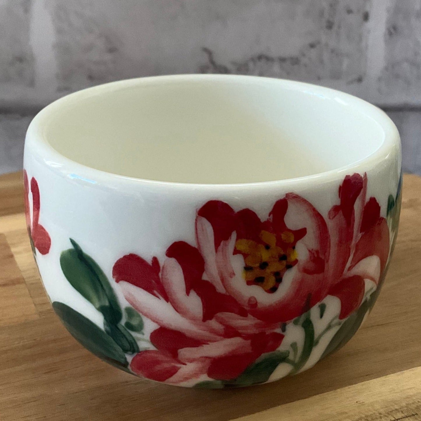 Peony latte cup with saucer - café la maison J.