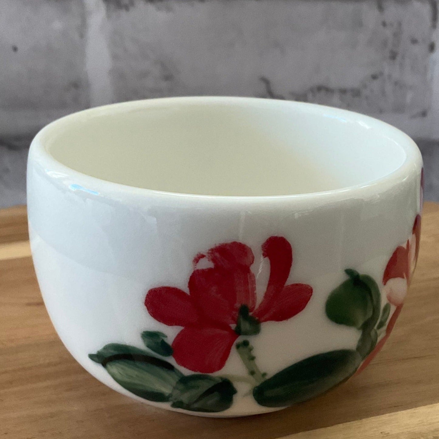 Peony latte cup with saucer - café la maison J.