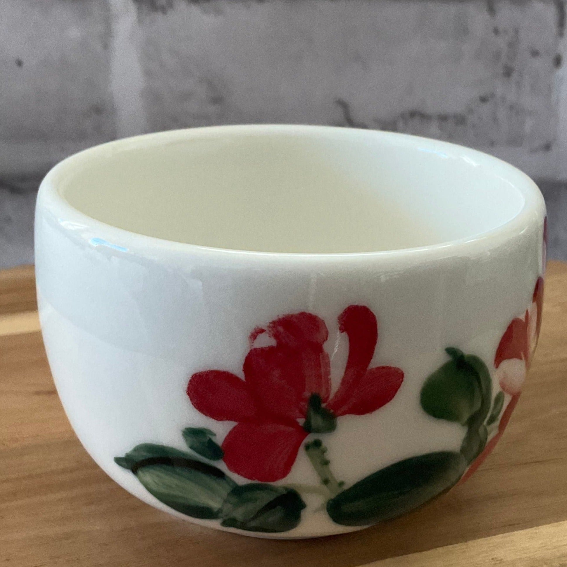 Peony latte cup with saucer - café la maison J.