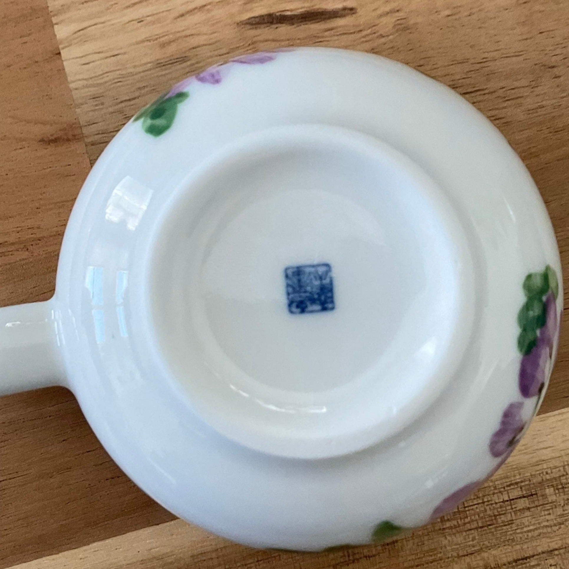 Wisteria latte cup with saucer - café la maison J.