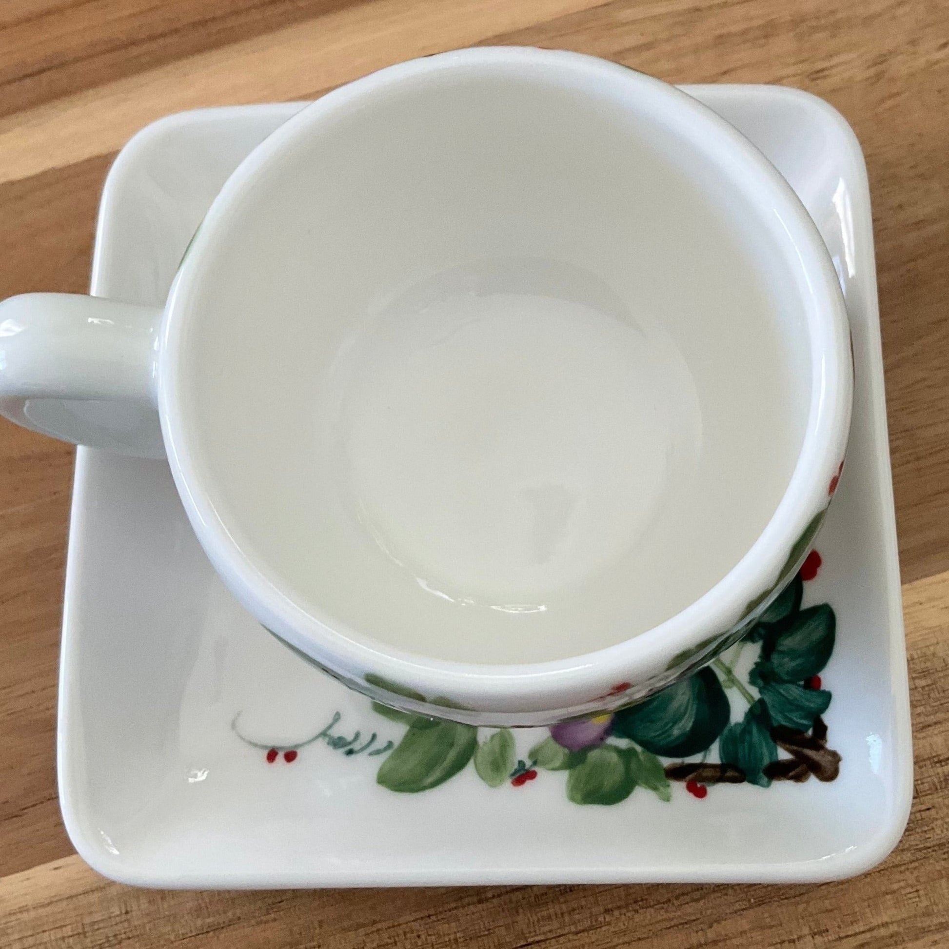 Wisteria latte cup with saucer - café la maison J.