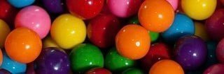  colorful ball shaped gummy gums clustered together