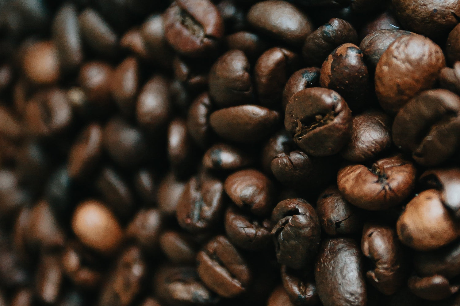 close-up roasted coffee bean texture