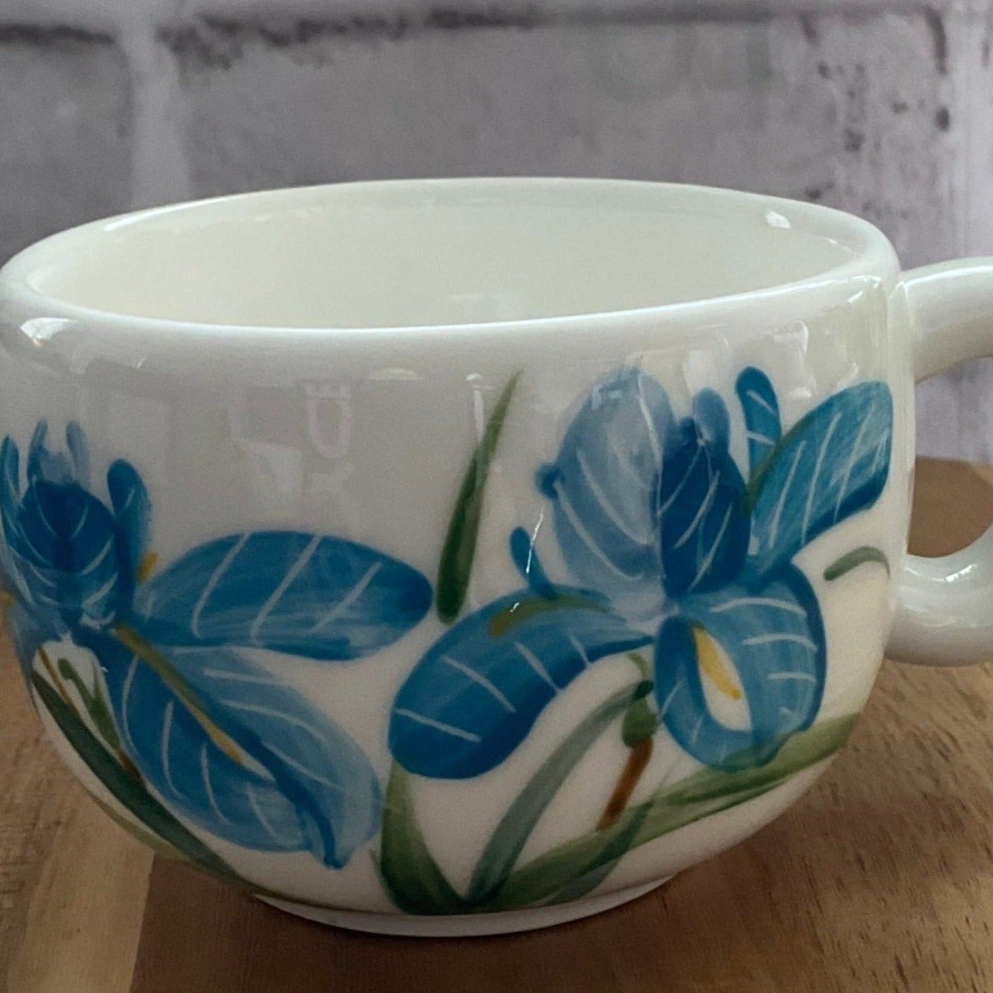 A Closer Look of the Iris Latte Cup, to Show the High Quality of this Porcelain Cup