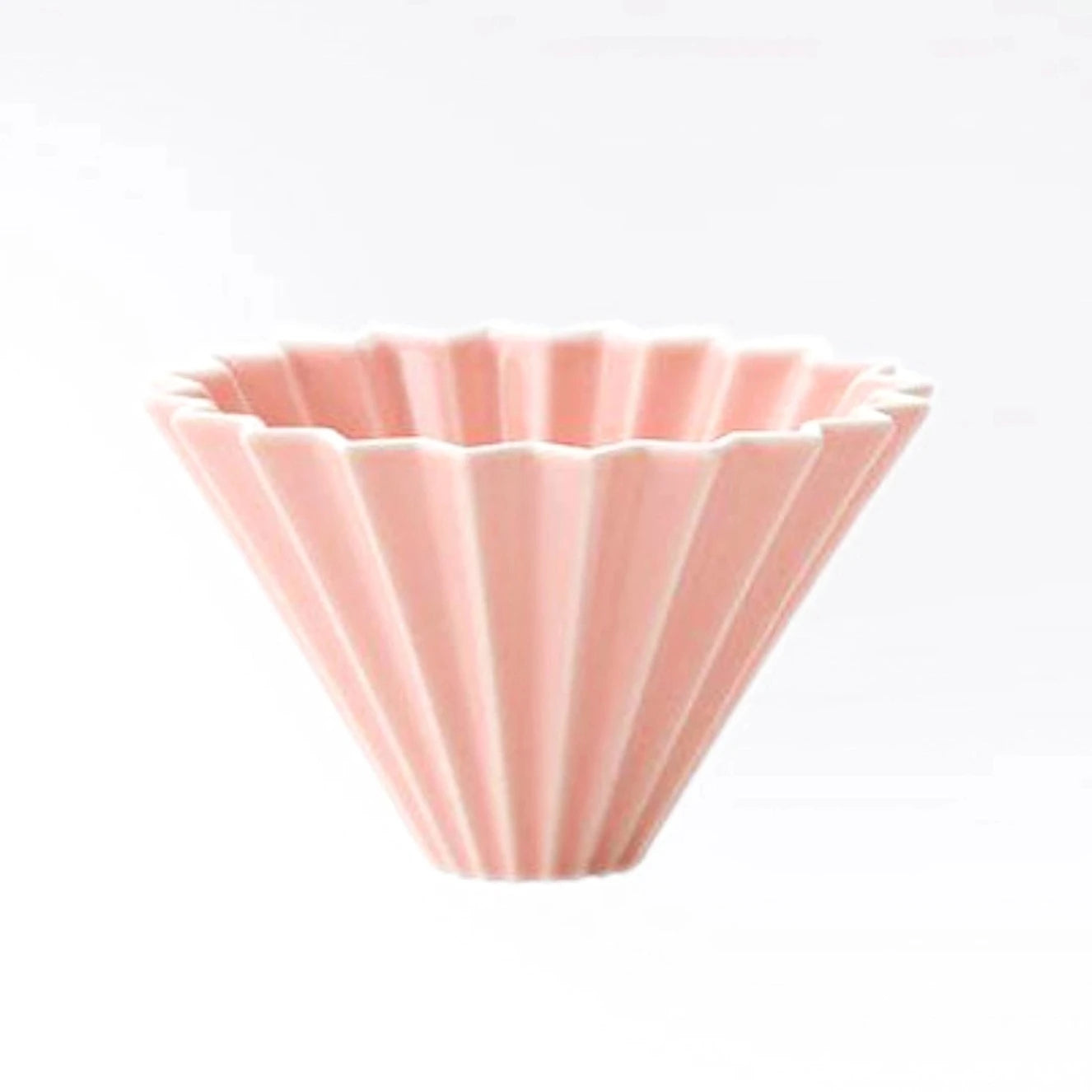 A pink ORIGAMI Coffee Dripper S