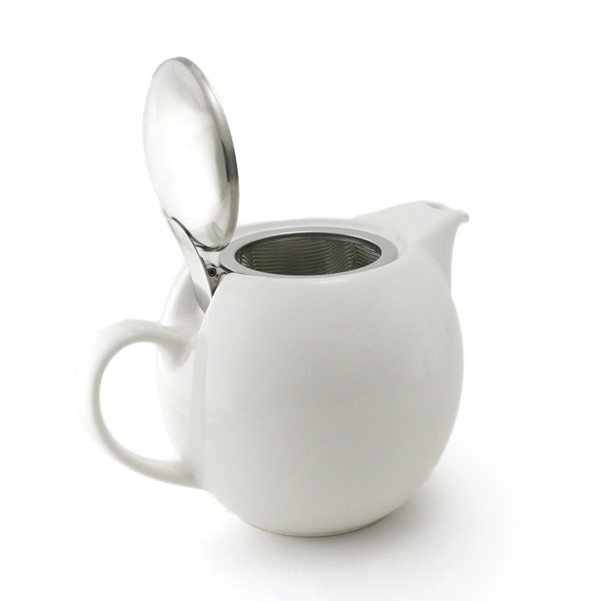 Zero Japan Round Ceramic Teapot 15oz Natural White - Thumbnail 2